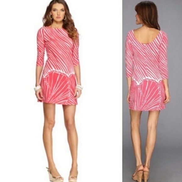 Lilly Pulitzer Pink Shimmy Shell Long Sleeve Dress SM Beach Cruise Resort - Picture 3 of 7